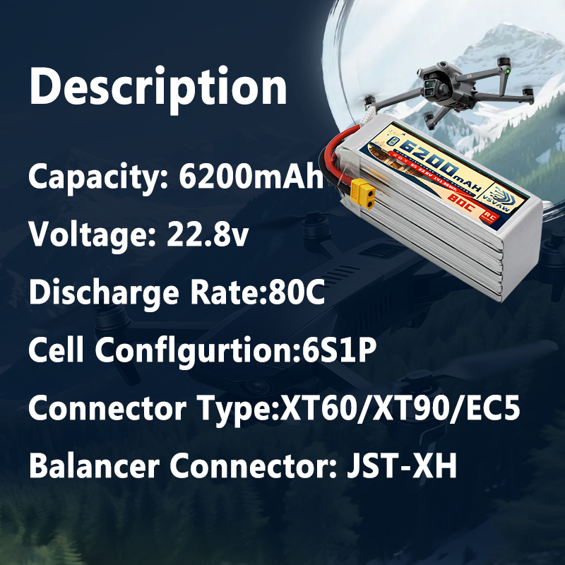 แบตเตอรี่ลิโพสำหรับของเล่นความ - 6S Lipo Battery 22.2V 5000Mah บทวิจารณ์และราคา